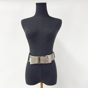 VINTAGE STYLE THICK MESH STYLING WAIST BELT WITH ELASTIC BEHIND